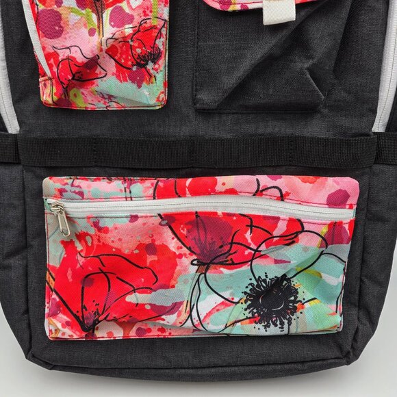 Stampin’ Up! On Stage Backpack Poppies Flowers Red Black Convention Floral Read - Picture 4 of 12
